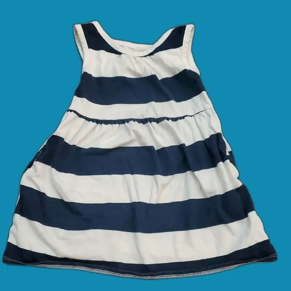 Wonder Nation Navy and White Dress Girls 2T Toddler
